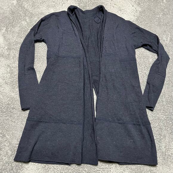 Lululemon Open Cardigan Sweater Womens Large ? Long Wrap Blue - Picture 1 of 5